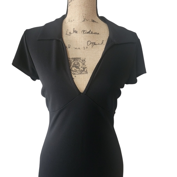 Banana Republic Black Collared Midi Dress - Medium - Picture 2 of 8